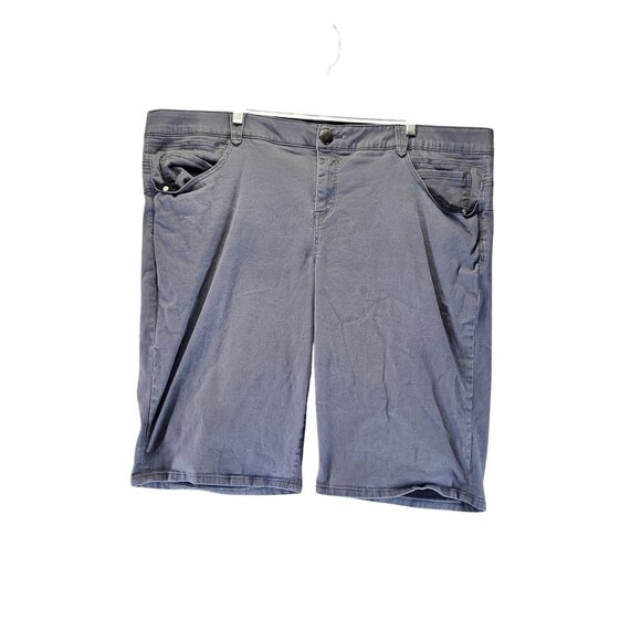 Democracy Shorts Womens 24W Gray "Ab"solution Stretch Denim Bermuda - Picture 1 of 12